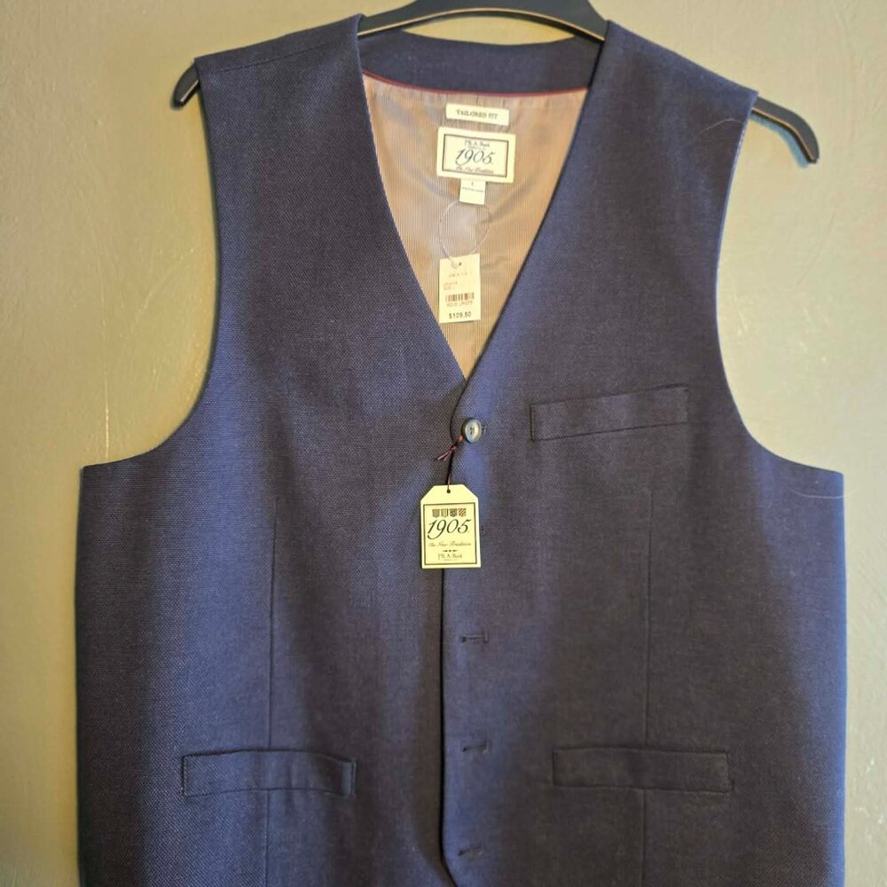 Jos. A. Bank 1905 Men’s Navy Vest Tailored Fit Large | NWT $99 Retail